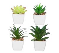 TOYANDONA 4pcs Simulated Green Plants Home Decor Simulation Potted Plant Decoration Artificial Potted Succulent Cute Ceramic Lifelike Succulents Fake Small