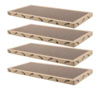 TOYANDONA 4pcs Sisal Cat Scratching Mat with Corrugated Cardboard Edge, Square Flat Cat Scratch Board for Indoor Floors and Corners, Mess-free Couch Protector and Versatile Claw Scratcher