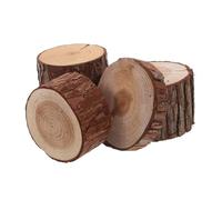 TOYANDONA 4pcs Small Animal Cage Accessories Rustic Natural Wood Stump Platform Stand Brown Wood Log Slices Creative Tree Root Ornament for Hamster Habitat