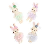 TOYANDONA 4pcs Small Bunny Plush Soft Stuffed Rabbit Dolls with Plush Cotton Filling for Adults Home Sofa Bed Car Decor Handcrafted Animal Plushies