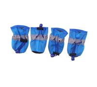 TOYANDONA 4pcs Small Dog Outdoor Shoes Blue Soft Sole Rain Snow Booties Socks Slip Footwear for Puppies Protecting Paws From Cold Sharp Objects