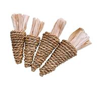 TOYANDONA 4pcs Small Pet Chew for Hamsters and Rabbits Bite Resistant Natural Molar for Teeth Grinding Safe and Unique Shapes to Dental Health and Stimulate Chewing Interest