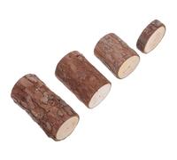 TOYANDONA 4pcs Small Tree Stump Wooden Decorations Natural Wood round Tree Stumps Rustic Unique Design Weightbearing Capacity Decorative Elements for Small Animal Habitat Home