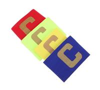 TOYANDONA 4pcs Soccer Team Leader Armbands Non-slip Nylon Captain Bands for Boys Football Basketball Baseball Hockey Accessories Yellow Red Blue Green