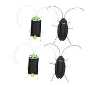 TOYANDONA 4pcs Solar Powered Insect Realistic and Cockroach Models Educational Science Kits for Learning Outdoor Play