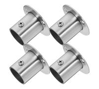 TOYANDONA 4pcs Stainless Steel Curtain Rod Flange Socket 25mm Pipe Mount Bracket with Screws for Wardrobe and Shower Curtain Rod Support