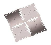 TOYANDONA 4pcs Stainless Steel Guitar Arc Ruler Set, High Precision Fretboard Radius Gauge with Teeth, Professional String Action Measuring Tool for Acoustic and Bass Guitar Maintenance