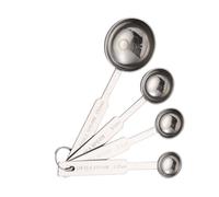 TOYANDONA 4Pcs Stainless Steel Measuring Spoons for Dry and Liquid Ingredients Long Handle Spice and Nursing Measuring Spoons for Baking and Cooking Use