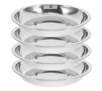 TOYANDONA 4pcs Stainless Steel Pet Bowls Shallow Wide Design Whisker Fatigue Relief Cat Water Plates for Small Dogs and Kittens Metal Food and Water Dishes Easy to Clean
