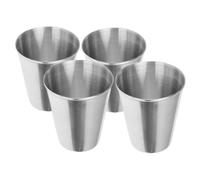 TOYANDONA 4pcs Stainless Steel Shot Cups Small Whiskey Tumblers Portable Lightweight Drinking Glasses for Camping Travel Outdoor Activities Unbreakable