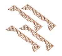 TOYANDONA 4pcs Sturdy DIY Appliques for Dollhouse Furniture Sand Table Decor Decorative Corner Molding with Traditional Chinese Aesthetic