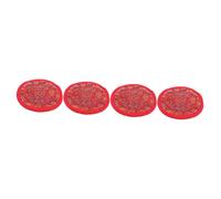 TOYANDONA 4pcs Tibetan Singing Bowl Embroidery Mat Buddhist Ritual Sound Bowl Pad Round Craft Decor Pad