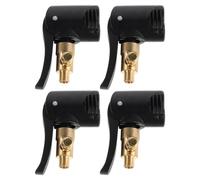 TOYANDONA 4pcs Tire Inflator Clip-On Adapter: Quick Inflation Nozzle For Air Pump - Brass Air Chuck Pump Connector For Car And Bike Tires