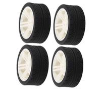 TOYANDONA 4pcs Toy Cars Rubber Tires: DIY Assembly Wheels for Science Projects - Racing Car Model Replacement Tires Modification Wheel
