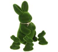 TOYANDONA 4pcs Turf Grass Rabbit Easter Furry Flocked Bunny Standing Moss Covered Turf Grass Figure Artificial Rabbit Statue Spring Festival Garden Yard Decorations