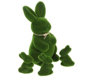 TOYANDONA 4pcs Turf Grass Rabbit Easter Furry Flocked Bunny Standing Moss Covered Turf Grass Figure Artificial Rabbit Statue Spring Festival Garden Yard Decorations