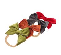 TOYANDONA 4pcs Velvet Bow Headbands, Soft and Stretchy Hair Bands with Flexible and Secure Fit, Chic and Fashionable Accessories for Holiday Events and Photo Sessions