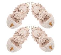 TOYANDONA 4pcs Wall Mounted Holy Water Font in Beige Resin Elegant Craftsmanship, Catholic Altar Wall Decor for First Communion Decorations and Daily Rituals, Spiritual Reminders for Home
