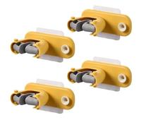 TOYANDONA 4pcs Wall Mounted Mop Hanger Hooks Self-Adhesive Mop Broom Holder Organizer for Bathroom Kitchen Cleaning Tools Yellow 4.3×11.2cm