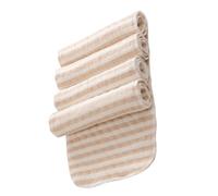 TOYANDONA 4pcs Washable Diaper Liners and Cloth Diaper Inserts for Babies, Reusable Booster Pads with Leak Protection, Flat Fold Design in Brown and White Stripes for Nighttime Use