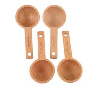 TOYANDONA 4pcs Wood Coffee Measuring Scoops Beech Wood Spoons for Coffee Beans and Tea Compact Kitchen Measuring Spoons for Precise Portioning