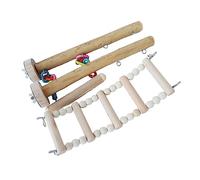 TOYANDONA 4pcs Wood Parrot Ladder Swing Set Bird Cage for Climbing Chewing Playing Elevated Perch for Exercise and Install Pet Play Accessory for Parakeets Cockatiels Conures