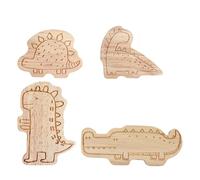 TOYANDONA 4pcs Wooden Cartoon Dinosaur Wall Hooks, Nail-Free Adhesive Screw Mount Coat Hooks for Nursery, Bedroom, Kitchen Decorative Key, Jacket, Hat Storage Holder