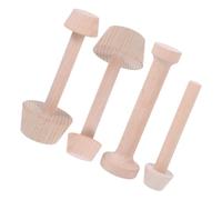 TOYANDONA 4pcs Wooden Egg Tart Mold Set Double-Sided Pastry Tamper, Medium Integrated and Small Tart Baking Molds, Kitchen Dough Pusher for Baking Pies, Muffins, and Mini Desserts