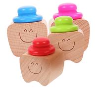TOYANDONA 4pcs Wooden First Tooth Collection Containers for Kids Baby Teeth Storage Holder Safe for Baby's Fingers and Hands Keepsake Box with Simple and Generous Look Random Color