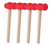 TOYANDONA 4pcs Wooden Hammer for Smooth Simulation Mallets for Boys and Educational Pounding Tool for Interactive Play Birthday and Christmas