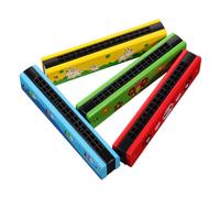 TOYANDONA 4pcs Wooden Harmonica Set for Educational Mouth Organ for Preschool and Elementary Beginners Creative Musical Instrument and Learning Hand Eye Coordination Development