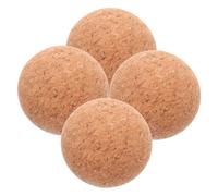 TOYANDONA 4pcs Wooden Round Ball Cork Stoppers for Bottles Reusable Wine Corks with Secure Sealing for Glass Jars Decanter Stoppers and DIY Crafting Projects
