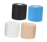 TOYANDONA 4Rolls Skin Protective Sponge Racket Damping Wraps for Sports Prewrap Comfortable Portable for Ankle Wrist and Knee Stabilization Colors Skin Tone