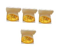 TOYANDONA 4sets Miniature Pizza Model with Box Dollhouse Food Prop for Creative Decoration for Miniature Scenes and Landscapes Realistic Design for Hands Fun