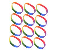TOYANDONA 4sets Rainbow Silicone Wristbands Vibrant Lgbt Pride Bracelets for Fashion Parties and Daily Wear Comfortable Soft for All Ages for Dating Shopping and Travel 12pcs*4