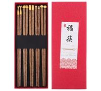 TOYANDONA 5 Pair Wooden Chopsticks Chinese Style Lightweight Dinner Chopstick for Home Dining Reusable Hand-Carved Natural Wood Tableware Box Included