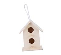 TOYANDONA 5 Pcs DIY Unfinished Wooden Bird Nest Creative Natural Wood Birdhouses for Outdoor Garden Decoration Pine Material Craft Kit for Small Birds Like Canary Parrot