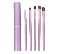 TOYANDONA 5 Pcs Eyeshadow Makeup Brush Set for Women Featuring Aluminium Handles and Nylon Bristles for Applying Lipstick and Eye Makeup with Sturdy Wooden Construction