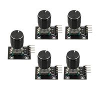 TOYANDONA 5 Pcs Rotary Encoder Module with Pulse Counting and Reset Function, Black Power Module Suitable for Robotics and Photographic Lenses, 360 Degrees round Rotating Potentiometer Knob