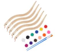 TOYANDONA 5 Pcs Unfinished Wooden Wiggly Snakes Toy Paintable Wooden Snake Toy Jointed Flexible Wood Snake to Paint Blank Blank Animal Model for DIY Arts Crafts Party Supplies