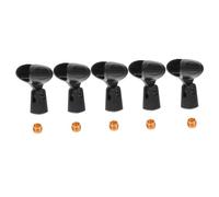 TOYANDONA 5 Sets Black Microphone Clip Holders with Copper and Plastic Material Adjustable Angle Easy Installation for Dynamic Vocal Microphones