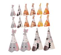 TOYANDONA 5 Sets Jungle Animal Birthday Party Cone Hats for Lightweight Comfortable Animal Theme Headwear Featuring Lion Tiger Elephant Fun Family Gathering Supplies and Favors
