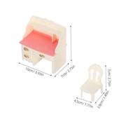 TOYANDONA 5 Sets Mini Dollhouse Furniture Realistic Mini Writing Desk and Chair Office Accessories for Pretend Play Educational Tiny Dollhouse Decor for Collectors and Photo Props