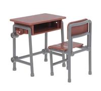 TOYANDONA 5 Sets Miniature Classroom Furniture Set Dollhouse Desk and Chair Models Realistic Decor for Learning Spaces Study Areas and Home Display