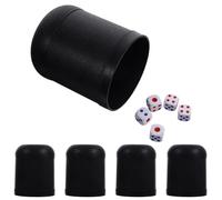 TOYANDONA 5 Sets Plastic Dice Shaker Cup Dice Cup Black Simple Design Light Portable Easy to Use for Board Games and Table Games Random Style