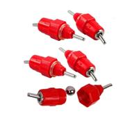 TOYANDONA 50 Pcs Automatic Chicken Water Feeder Poultry Waterer Red Head Steel Ball Drinker Suitable for Chicken Coop Drinking System