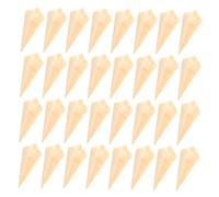 TOYANDONA 50 Pcs Wooden Cones Cups: 7 Inch Disposable Appetizer & Dessert Cones for Ice Cream, Candy, Nuts, Weddings, Catering & Party Food Display (Beige)