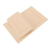 TOYANDONA 50 Sheets Chinese Calligraphy Xuan Paper for Practice Antique Color Rice Writing Paper with Red Gold Pattern 1.5Cm Grid for Brush and Pen Calligraphy