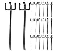 TOYANDONA 50Pcs 10" Pegboard Tool Utility Hooks, Black, for 1" Hole Spacing | Pegboard Shelf Hooks, for Tool Organizing in Garage, Retail Display Hooks in Craft Rooms, Basements