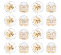 TOYANDONA 50pcs Earring Backs Replacements Silicone Earring Backs for Studs Golden Wear-Resistant